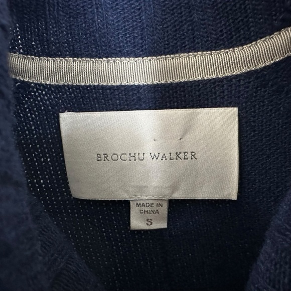 Brochu Walker Lister Sleeveless Turtleneck Sweater Small Noble Blue High Low Hem - Picture 7 of 7